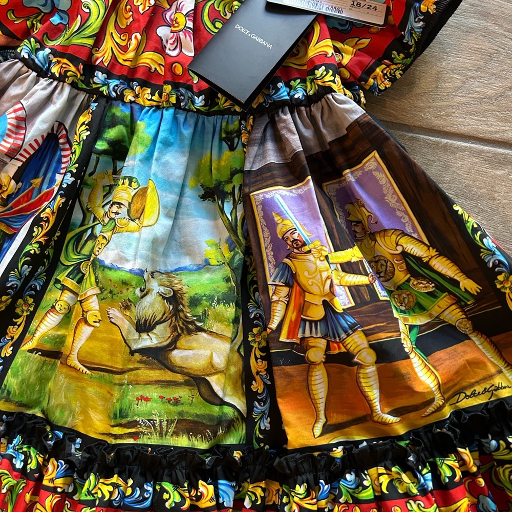 DOLCE & GABBANA Multicolor Masterpiece Dress with bloomers size 18-24 month. - Picture 10 of 16